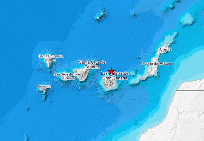 Registrado un terremoto al norte de Gran Canaria