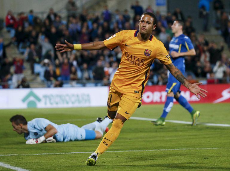 Neymar celebrando su gol ante el Getafe