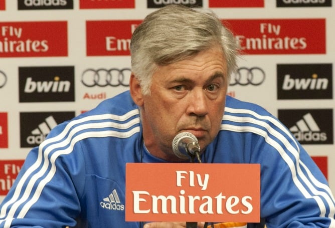 El entrenador del Real Madrid, Carlo Ancelotti, habla durante una rueda de prensa, el miércoles 31 de julio de 2013, en Westwood, Los Ángeles (EEUU)