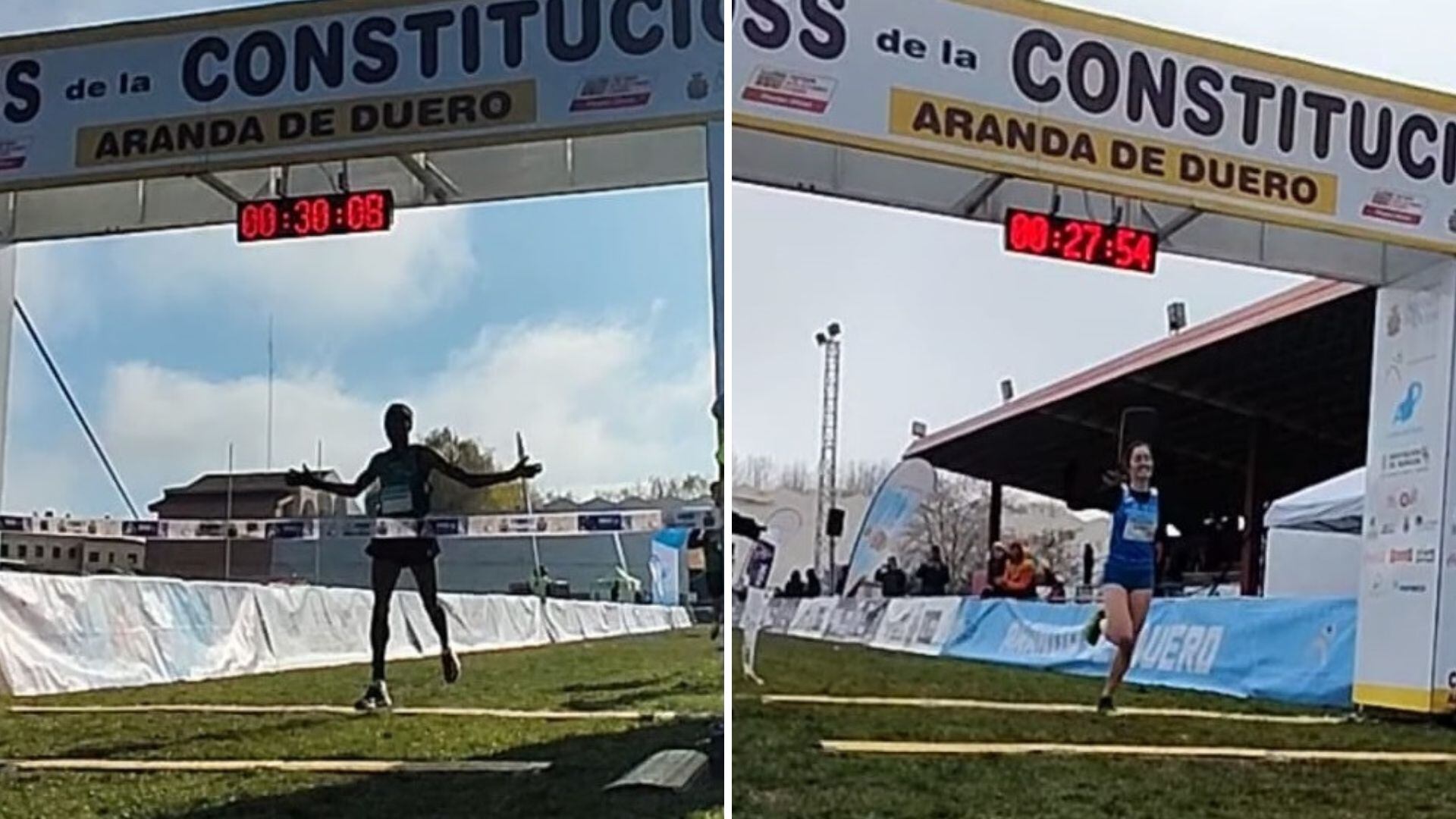 Thierry Ndikumwenayo (i) y Cristina Ruiz (d) ganadores del XXXVI Cross de la Constitución