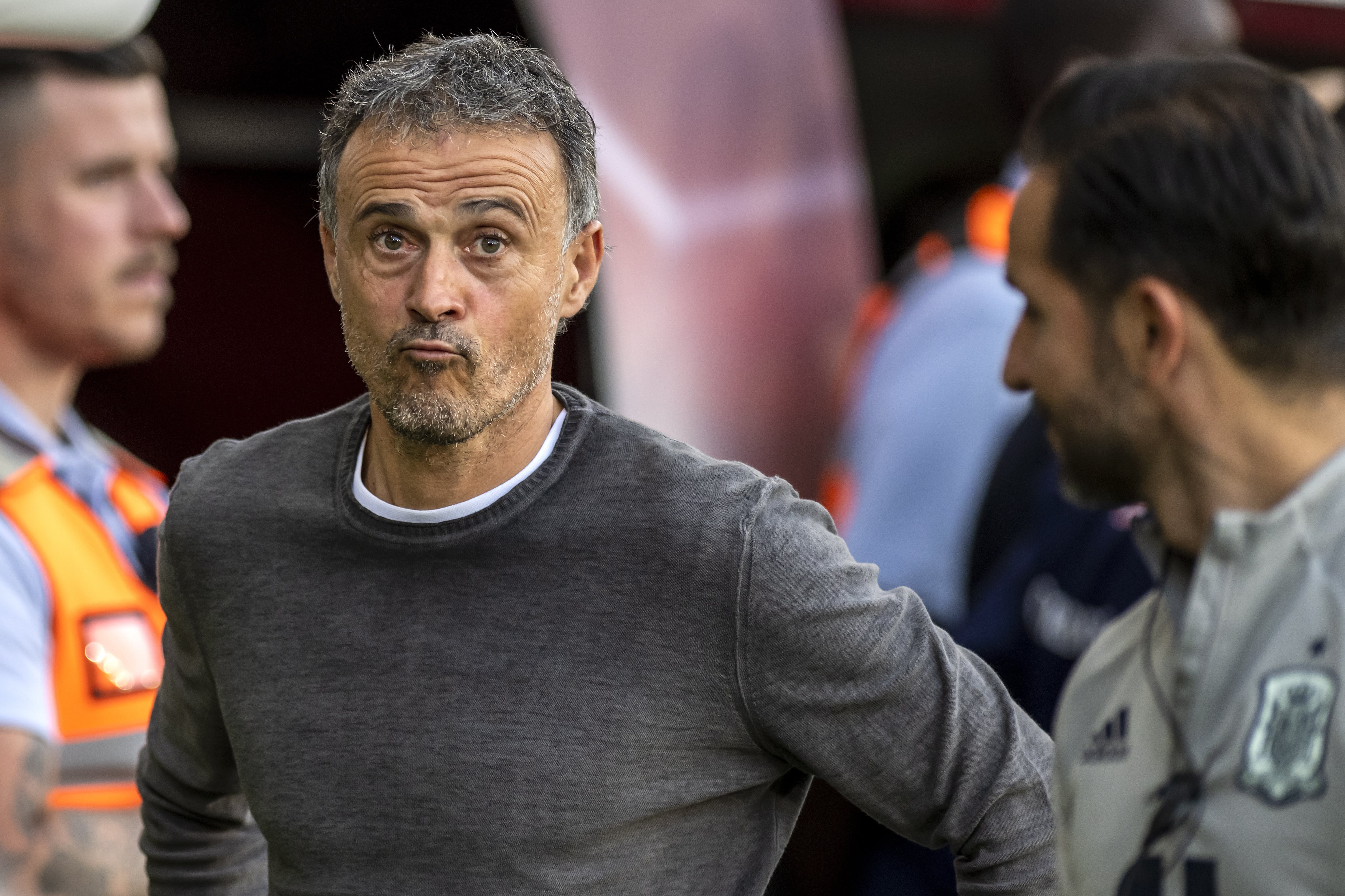 Luis Enrique, en el partido ante Suiza en Ginebra