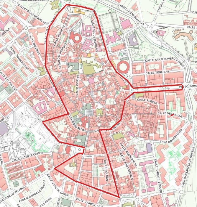 Recorrido previsto de la carrera &#039;Huesca contra el cáncer&#039;