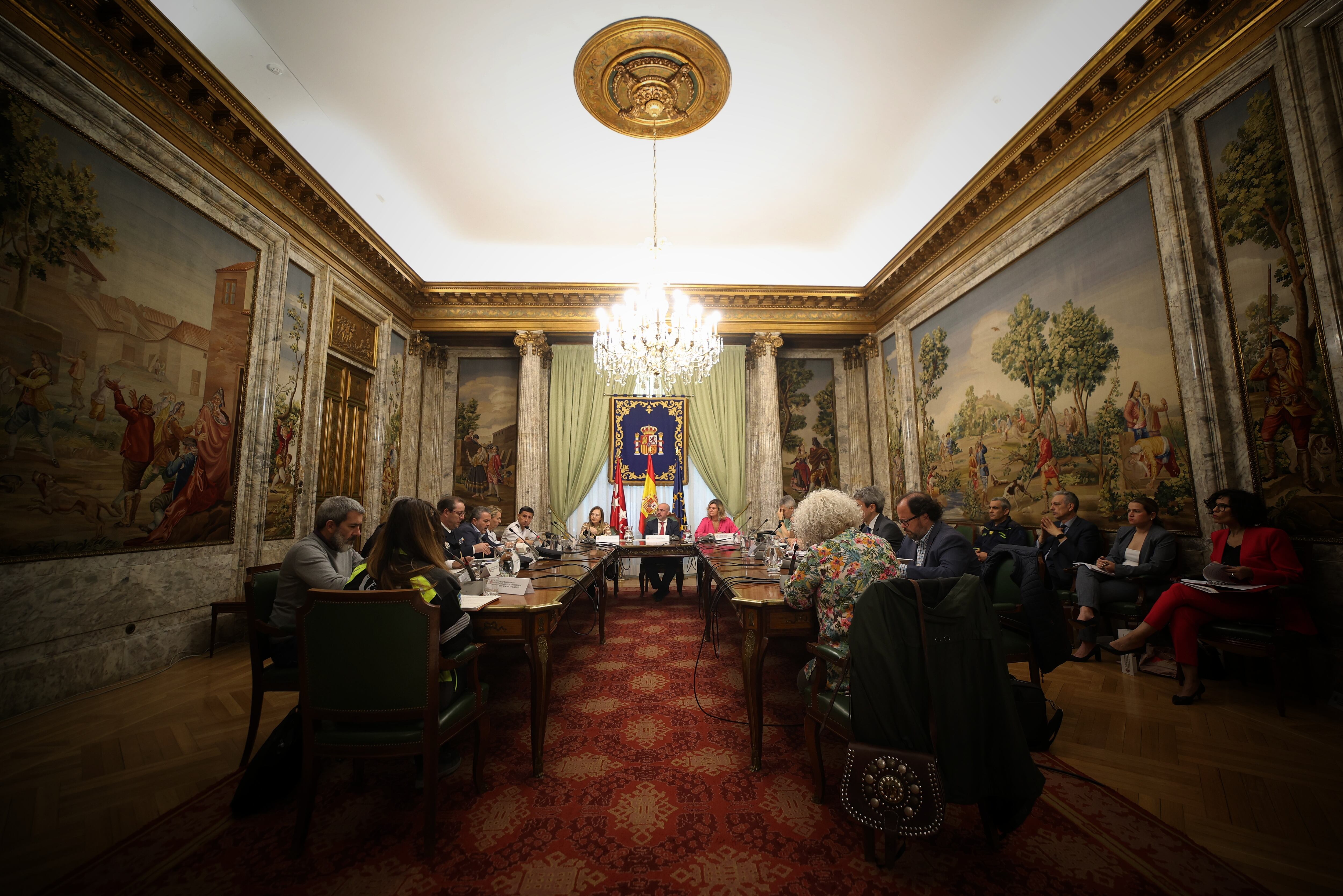 Imagen de la reunión celebrado esta mañana para coordinar el dispositivo.Delegación del Gobierno de Madrid