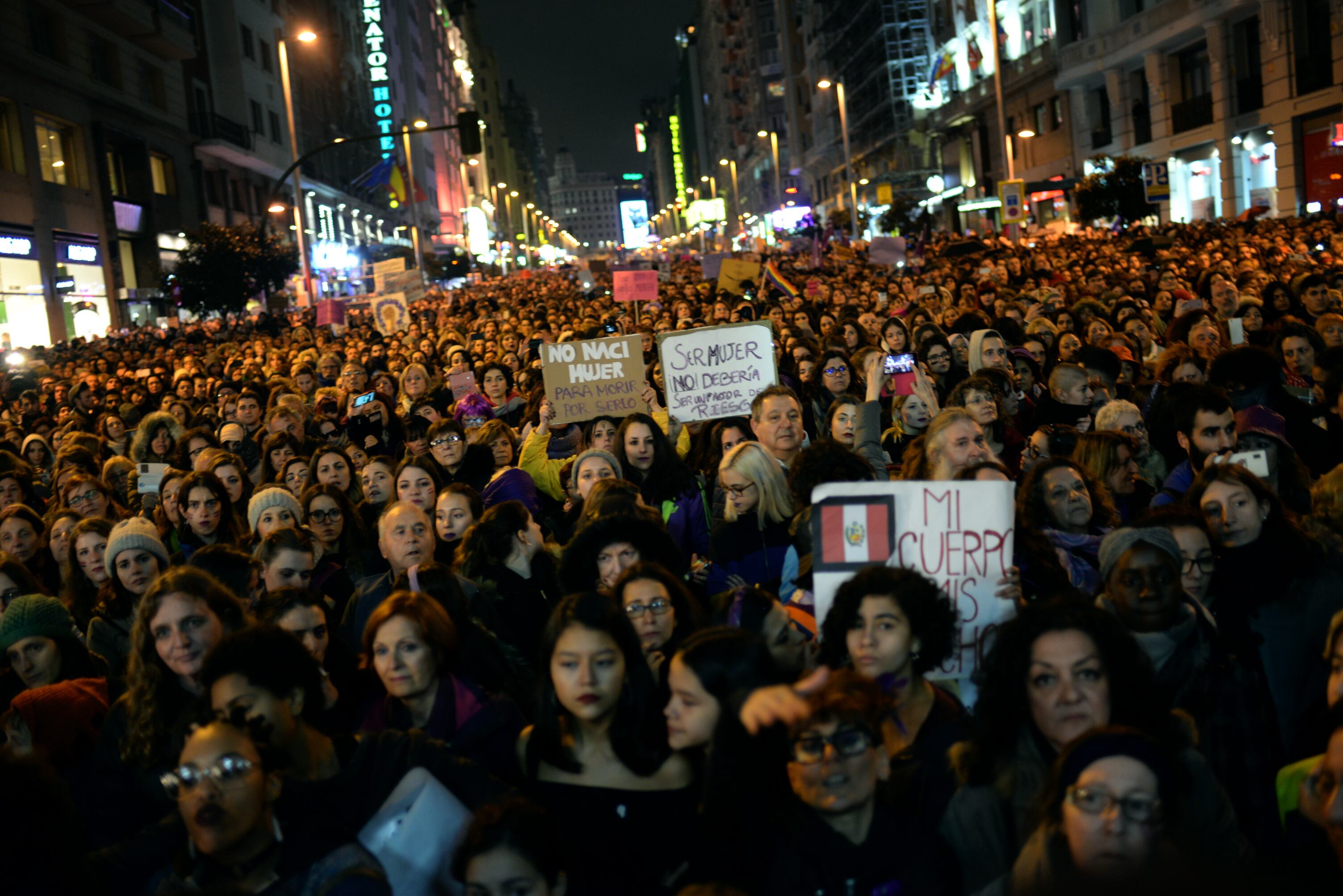 La manifestación del 8M en Madrid celebrada en 2018.