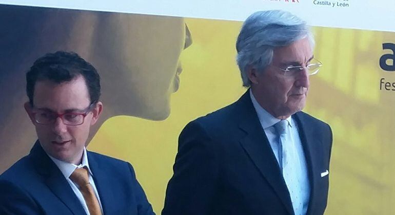 Óscar Arroyo y José Luis Rivas fotografiados durante la presentación de Abulensis 2018