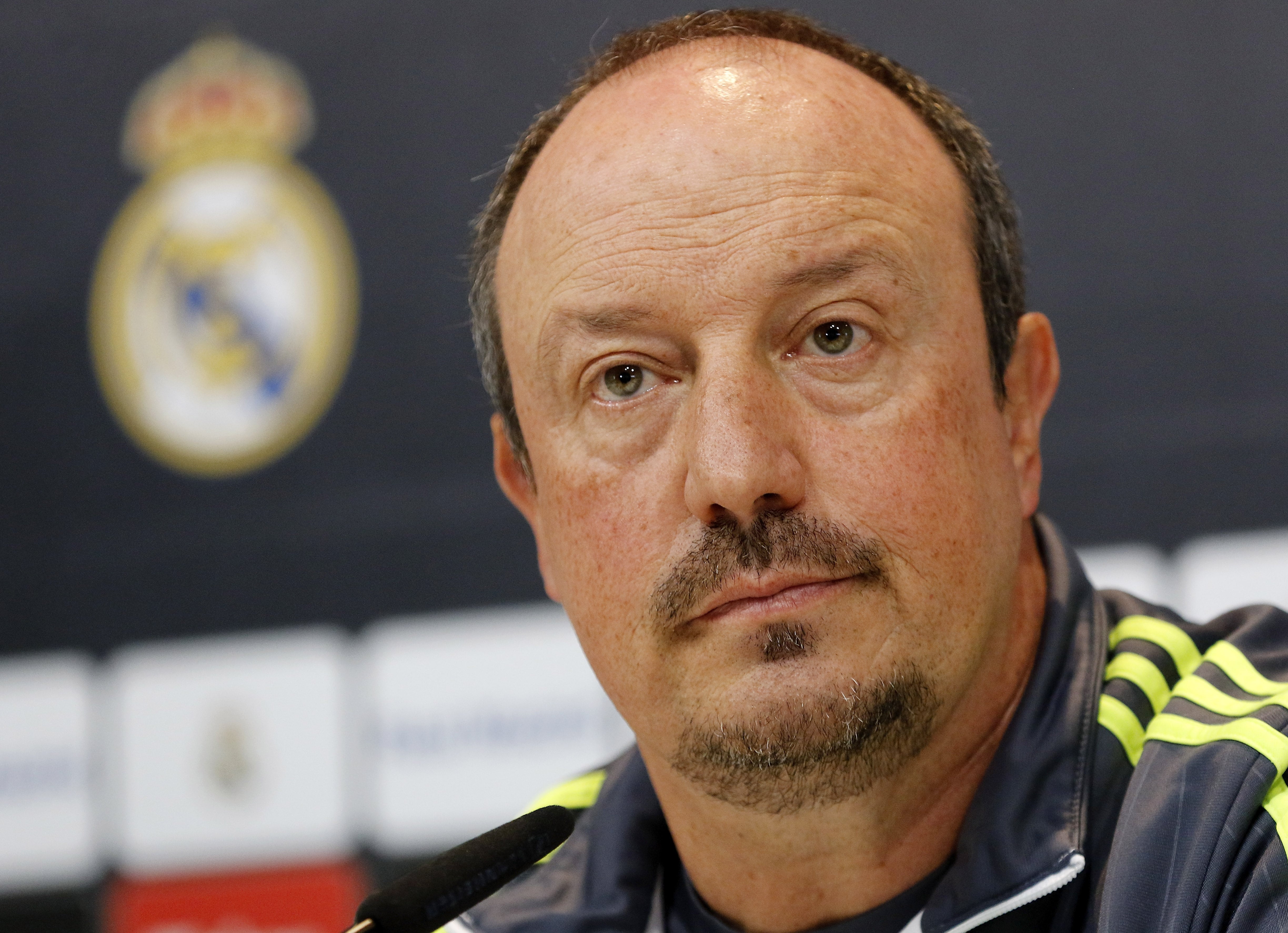 Rafa Benítez, durante una rueda de prensa con el Real Madrid