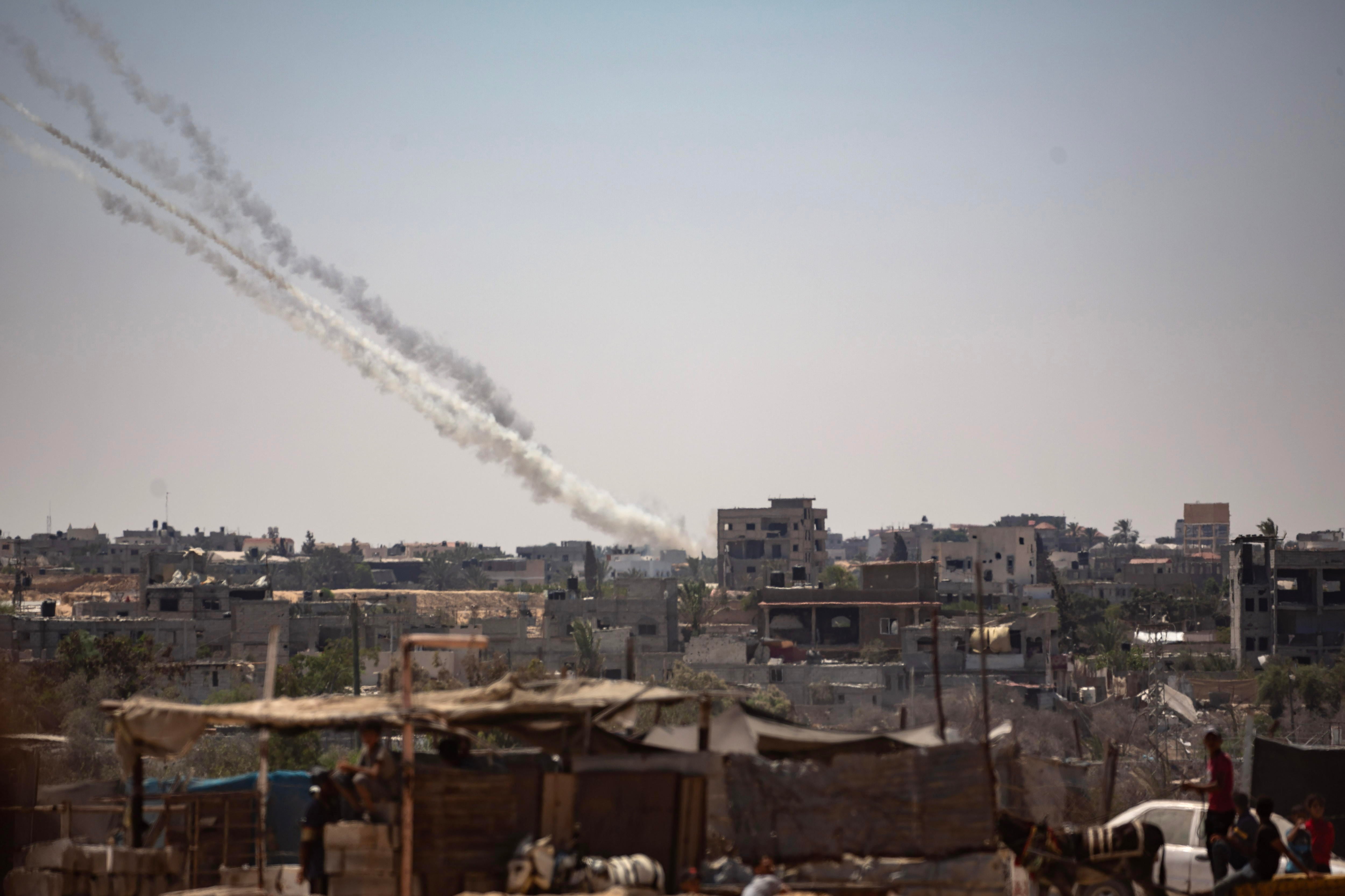 Cohetes lanzados en la Franja de Gaza