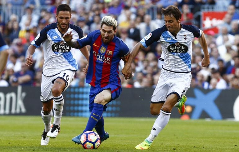 Leo Messi, Florin Andone y Pedro Mosquera