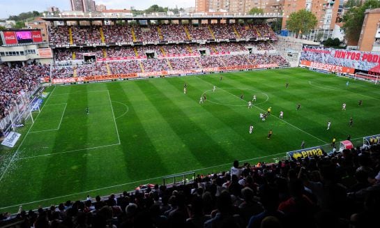 Estadio de Vallecas durante el partido Rayo-Barça