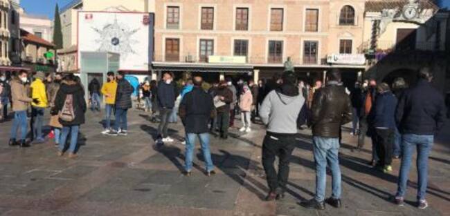 Protesta de hosteleros en la Plaza Mayor de Ciudad Real