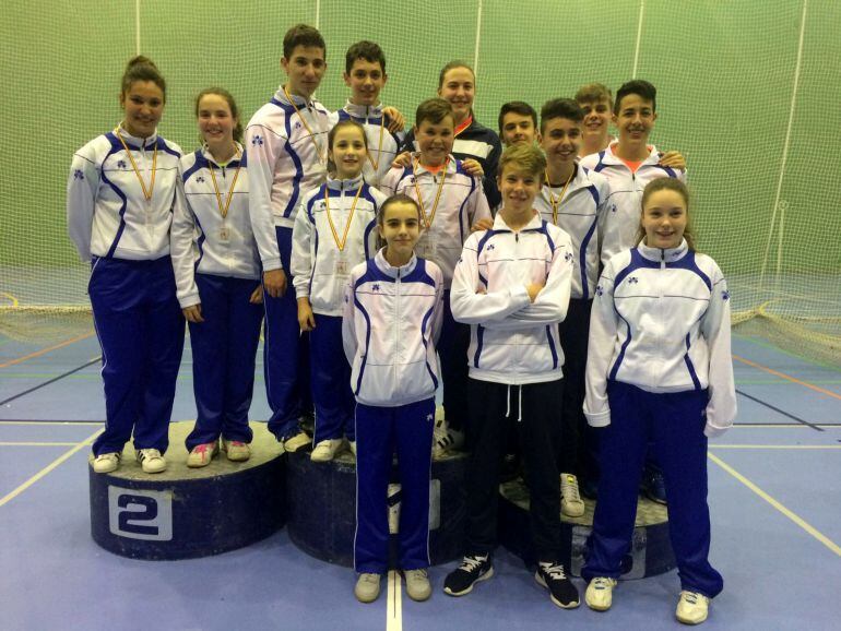 Jugadores del Club Bádminton Soria, tras una prueba de la pasada temporada.