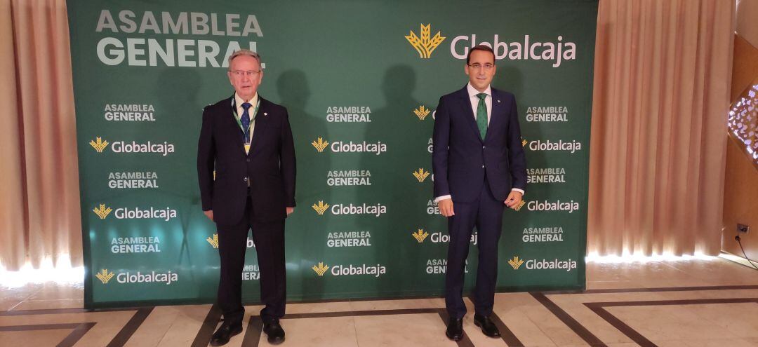 Carlos de la Sierra y Pedro Palacios, en la asamblea celebrada en el hotel Beatriz de Albacete