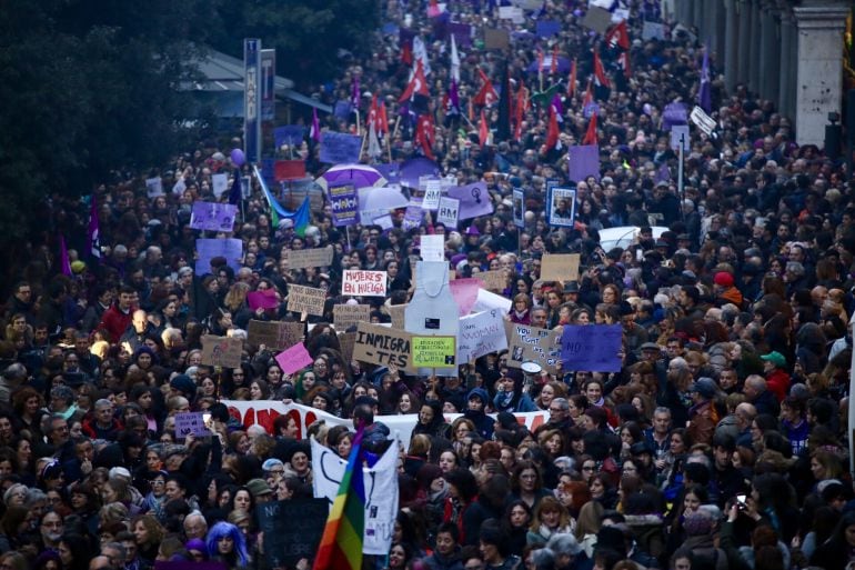 Imagen de la movilización del 8-M en Valladolid