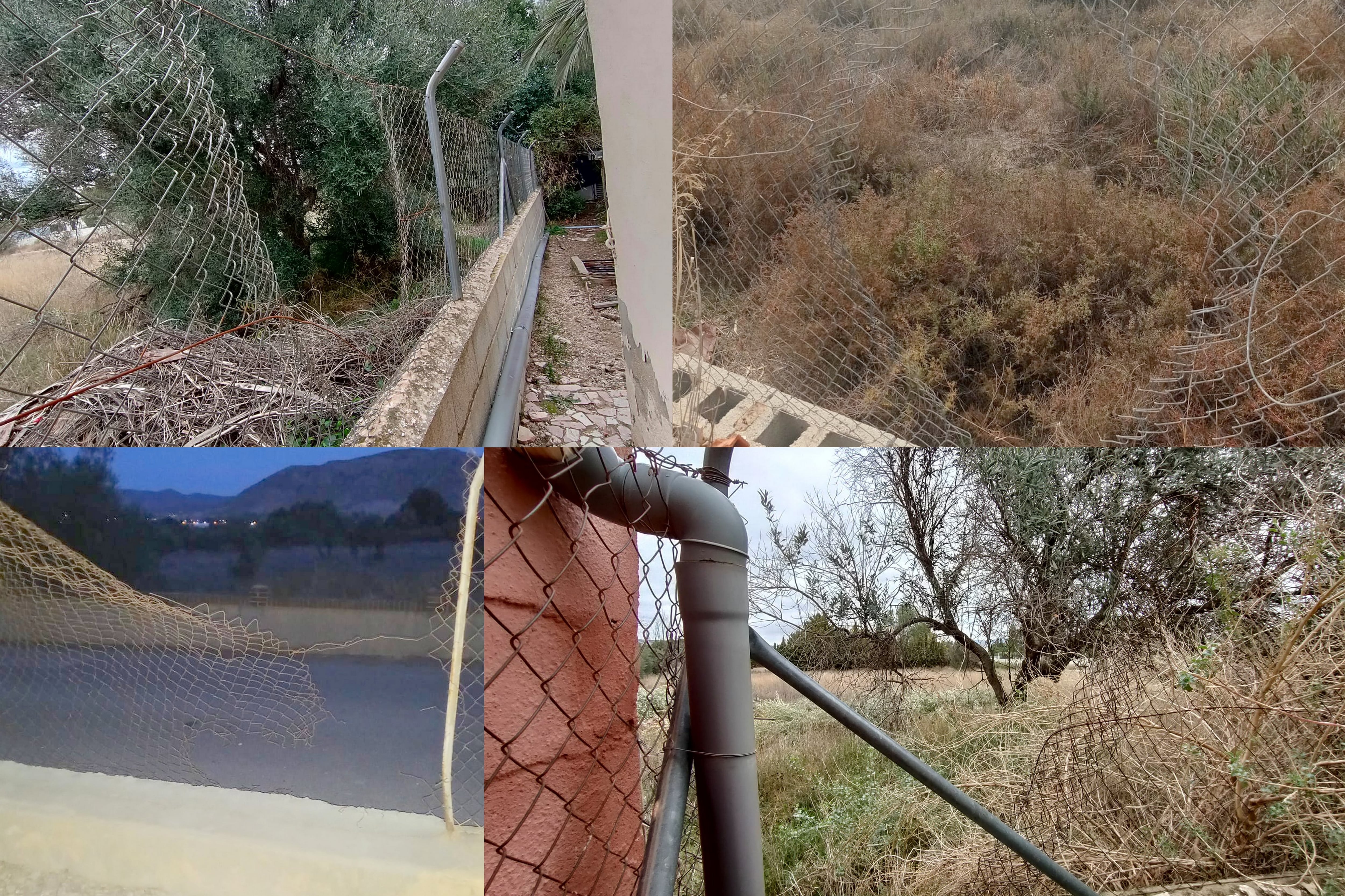 Los ladrones rompen el vallado para entrar a las parcelas