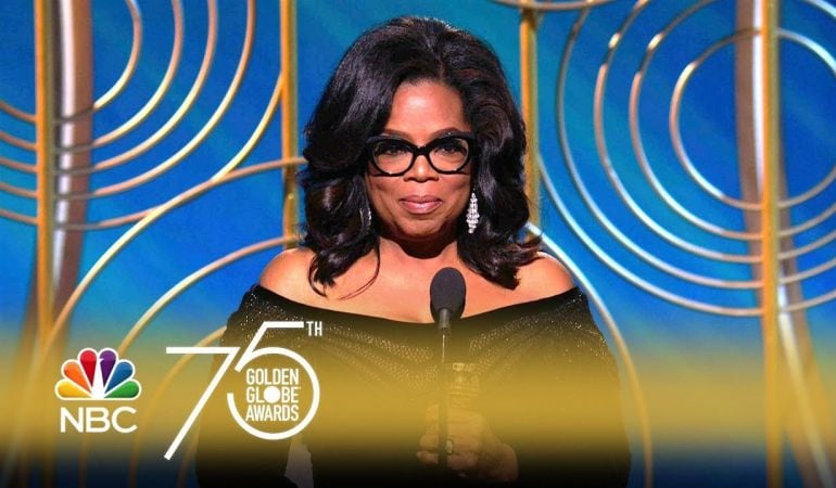 Oprah Winfrey se convirtió en la protagonista de la 75 edición de los Globos de Oro por su discurso contra los abusos hacia las mujeres