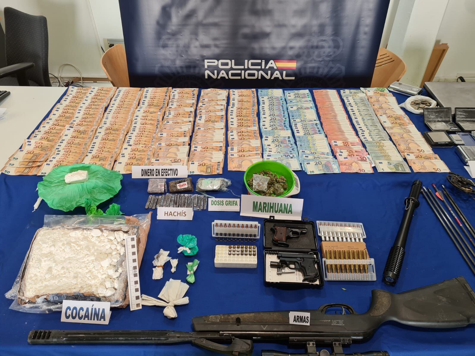 Droga incautada en la operación