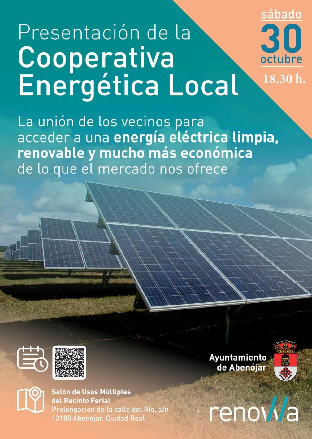 Cartel anunciador de la constitución de la cooperativa energética de Abenójar