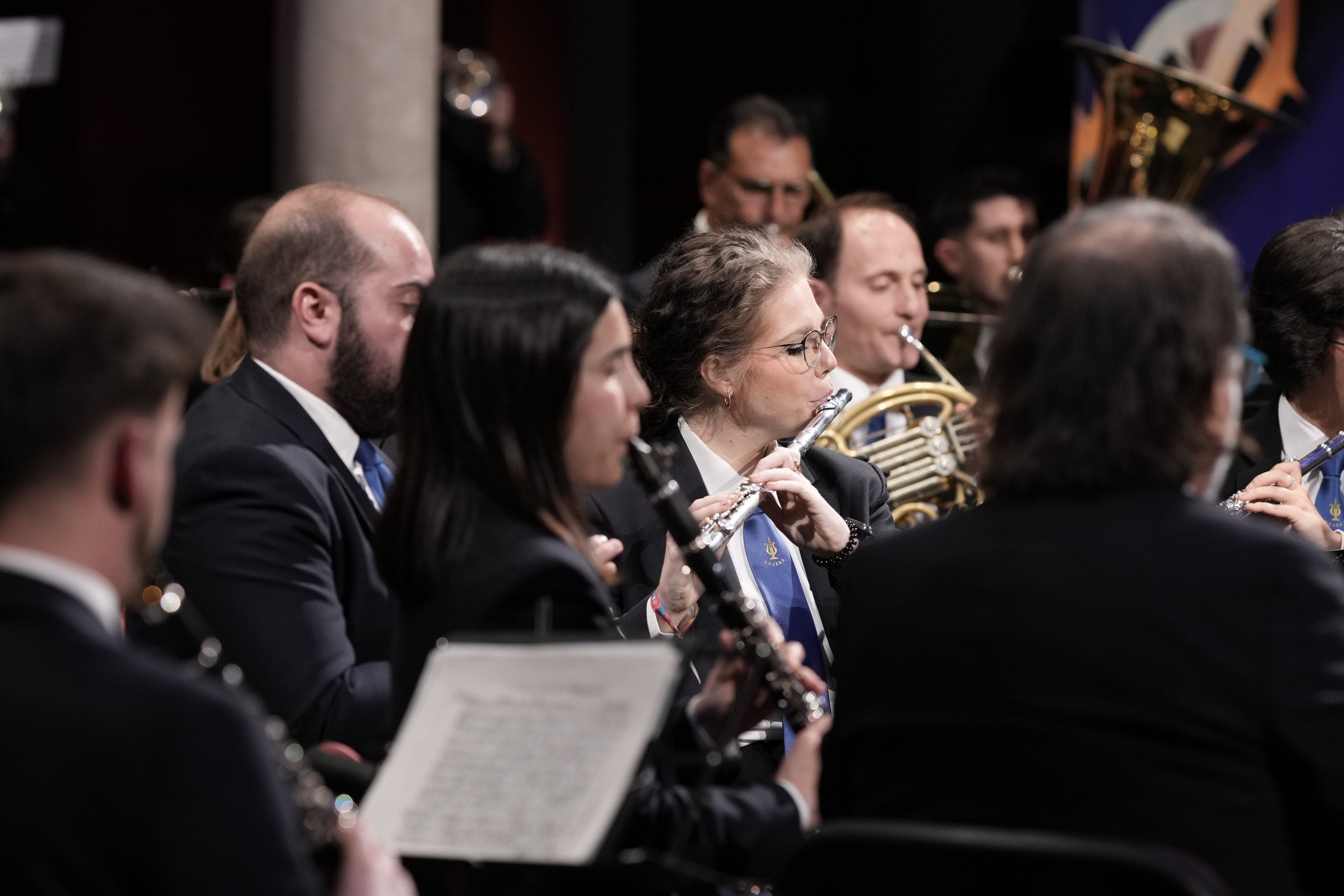 Imagen de archivo de María del Mar Tristán tocando la flauta travesera durante un concierto de la Banda del Maestro Tejera