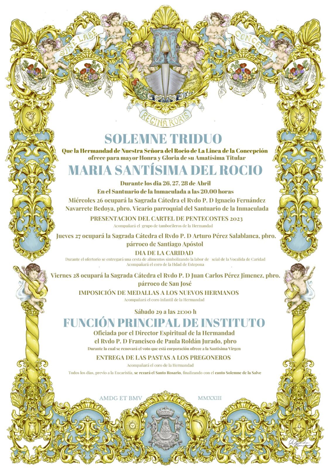 Solemne Triduo en honor a la Santísima Virgen del Rocío.