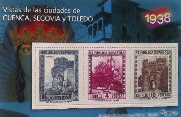 Sellos de Cuenca, Segovia y Toledo de 1938.