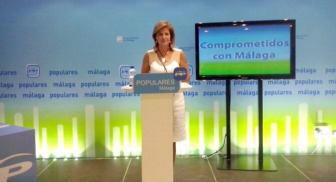 Esperanza Oña en la sede del PP en Málaga