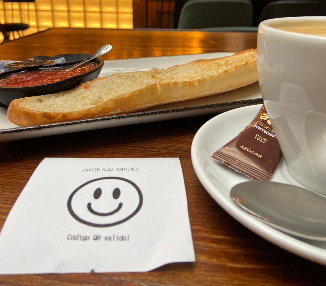 Ticked de un establecimiento que acredita haber presentado el certificado Covid