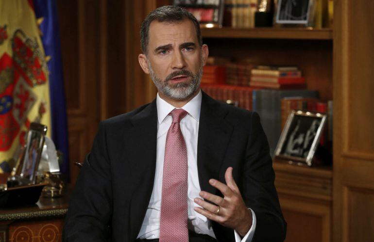 El rey Felipe VI, durante su mensaje de Navidad.