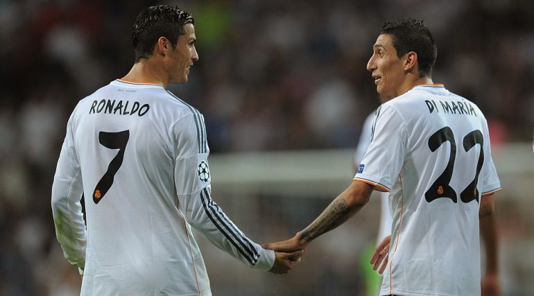 Cristiano y Di María, en un partido con el Real Madrid en octubre de 2013.