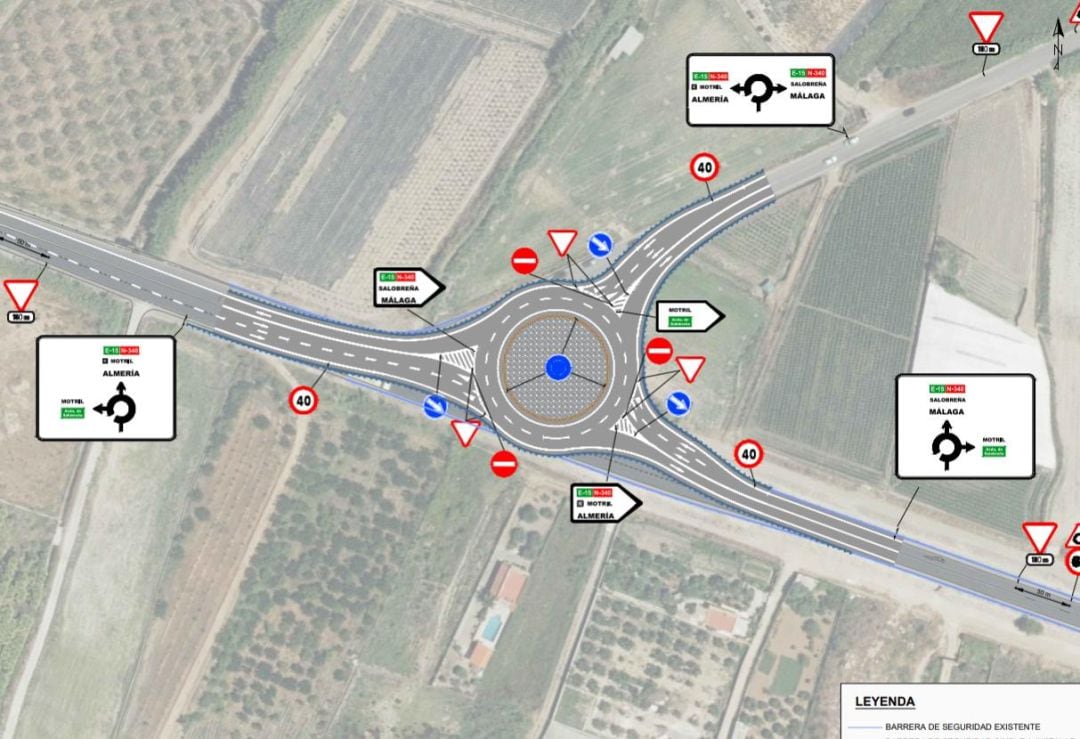 Plano sobre la nueva rotonda de entrada a la ciudad de Motril