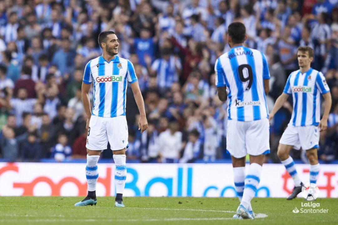 Merino sonríe tras su gol contra el Getafe