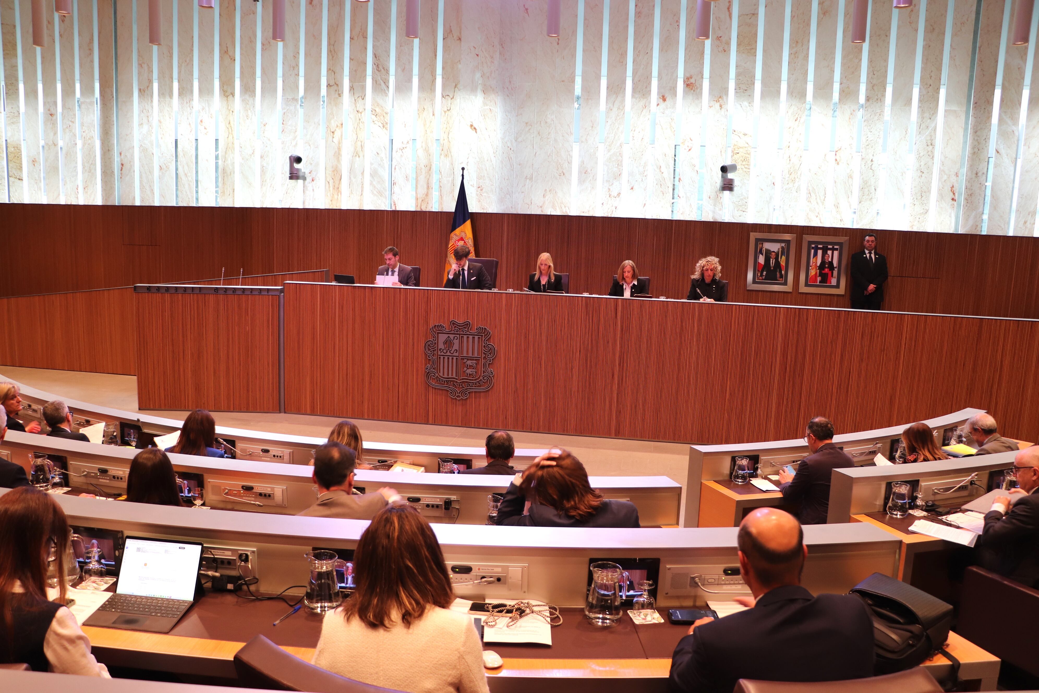 L&#039;hemicicle del Consell General durant la sessió d&#039;aquest dijous