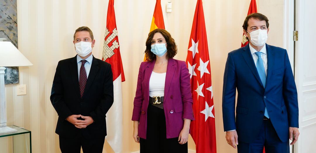 García Page, Ayuso y Mañueco reunidos en Madrid para coordinar medidas covid