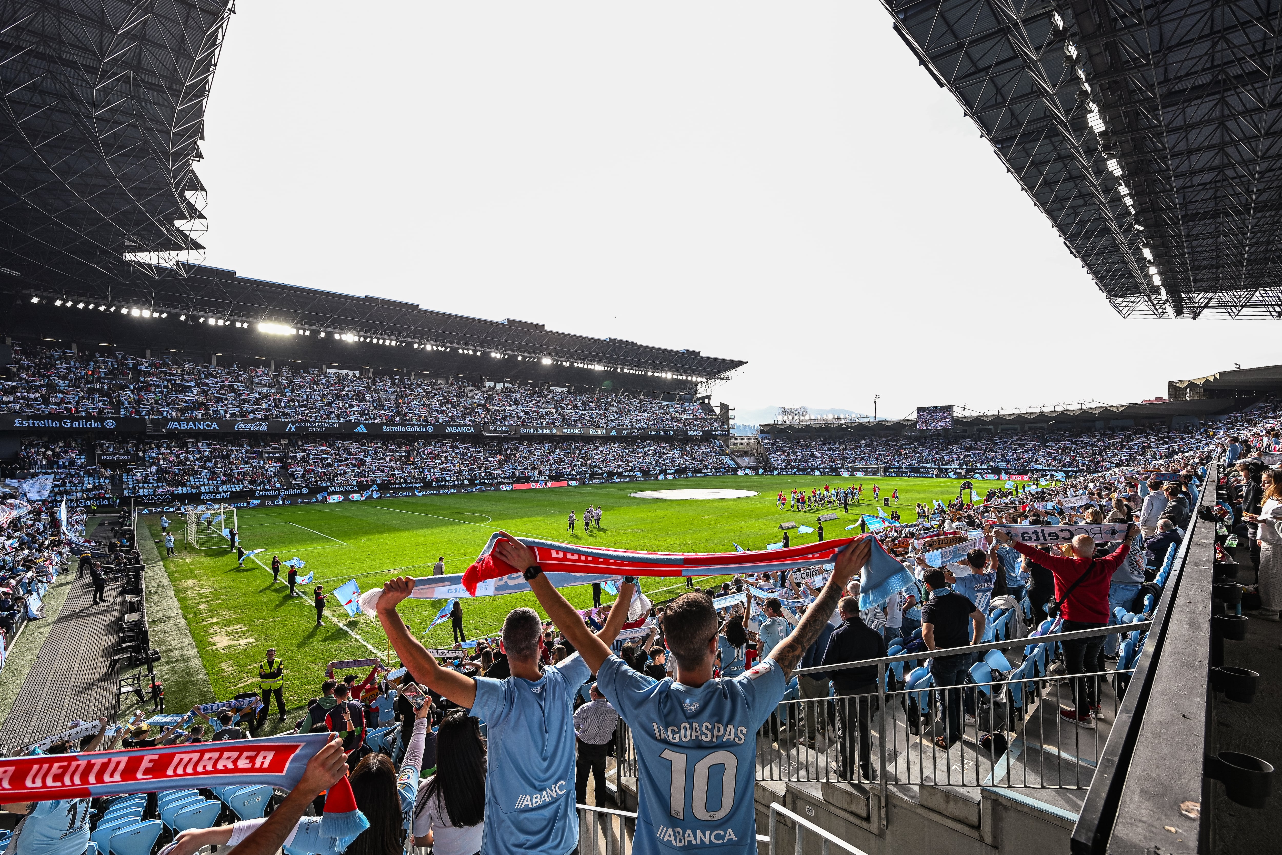 El estadio de Balaídos durante un encuentro del Celta de Vigo.