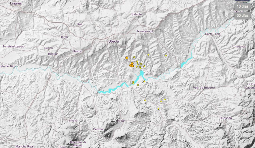 Mapa de movimientos sísmicos en La Loma