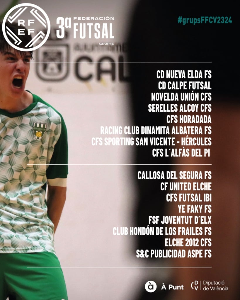 Composición del Gr. 15 de la Tercera Federación Futsal