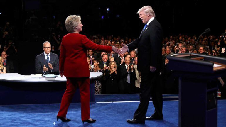 Hillary Clinton y Donald Trump, durante el primer debate presidencial en Estados Unidos. 