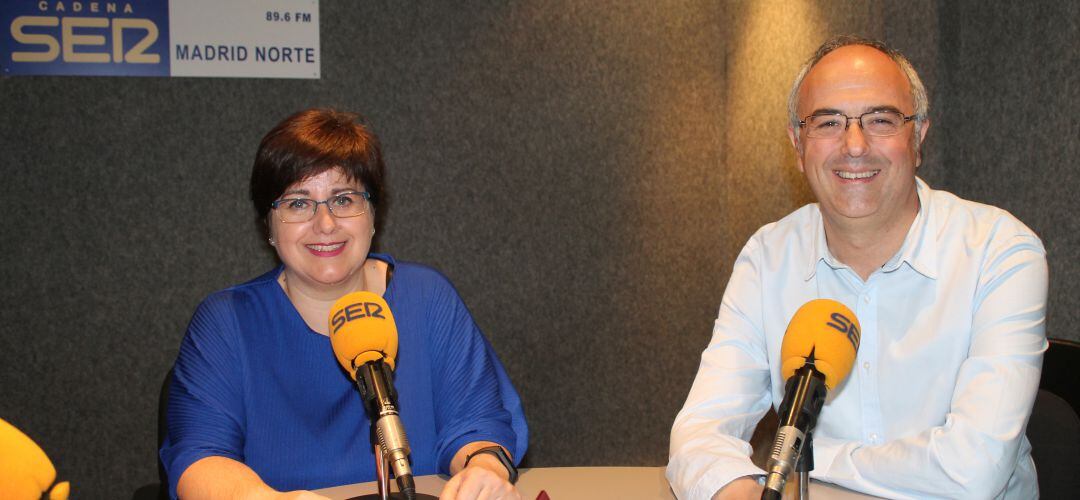 Carmen Palacio y Juan Torres, concejales de Izquierda Independiente en los estudios de SER Madrid Norte