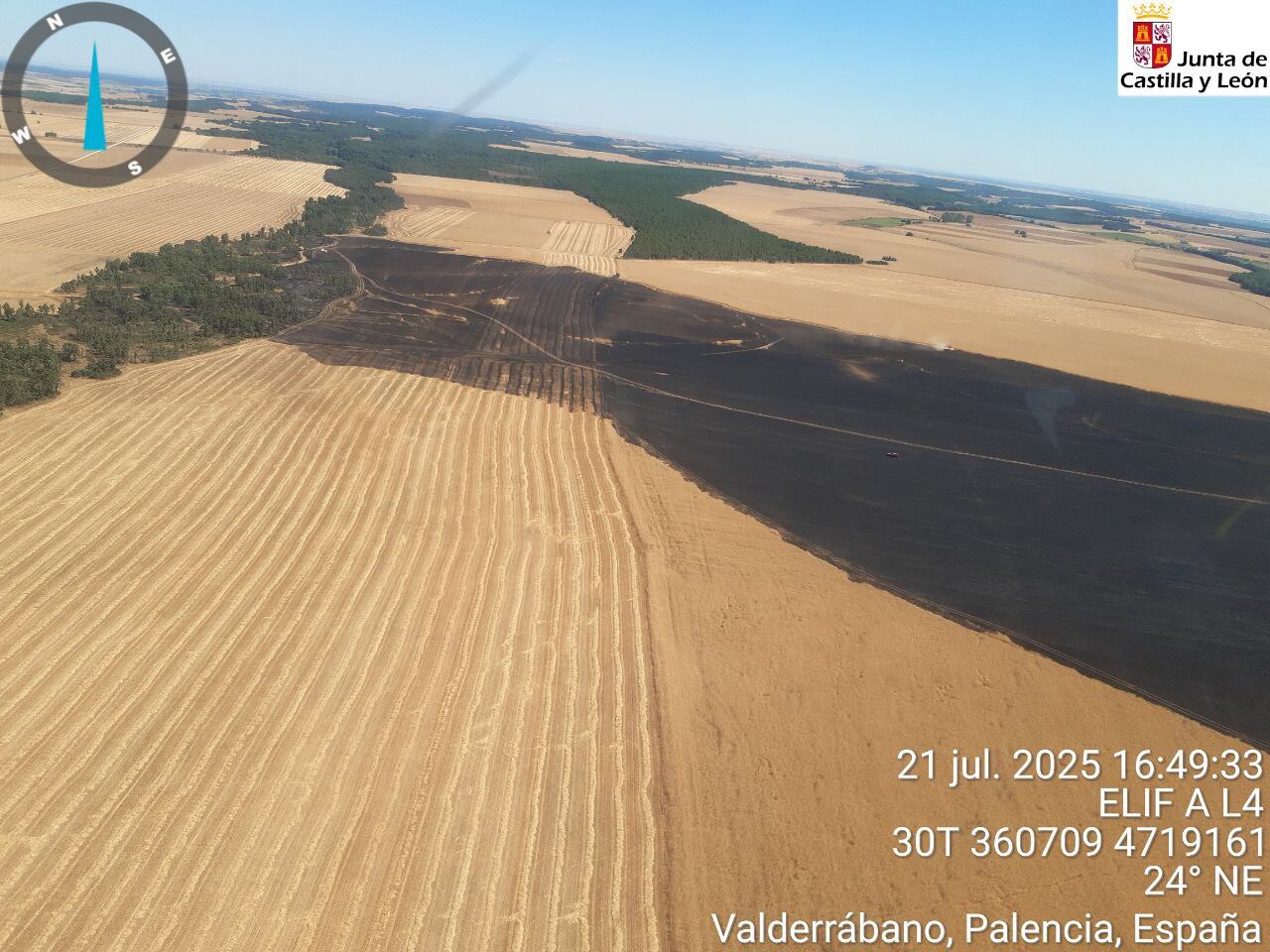 Incendio junto a Saldaña