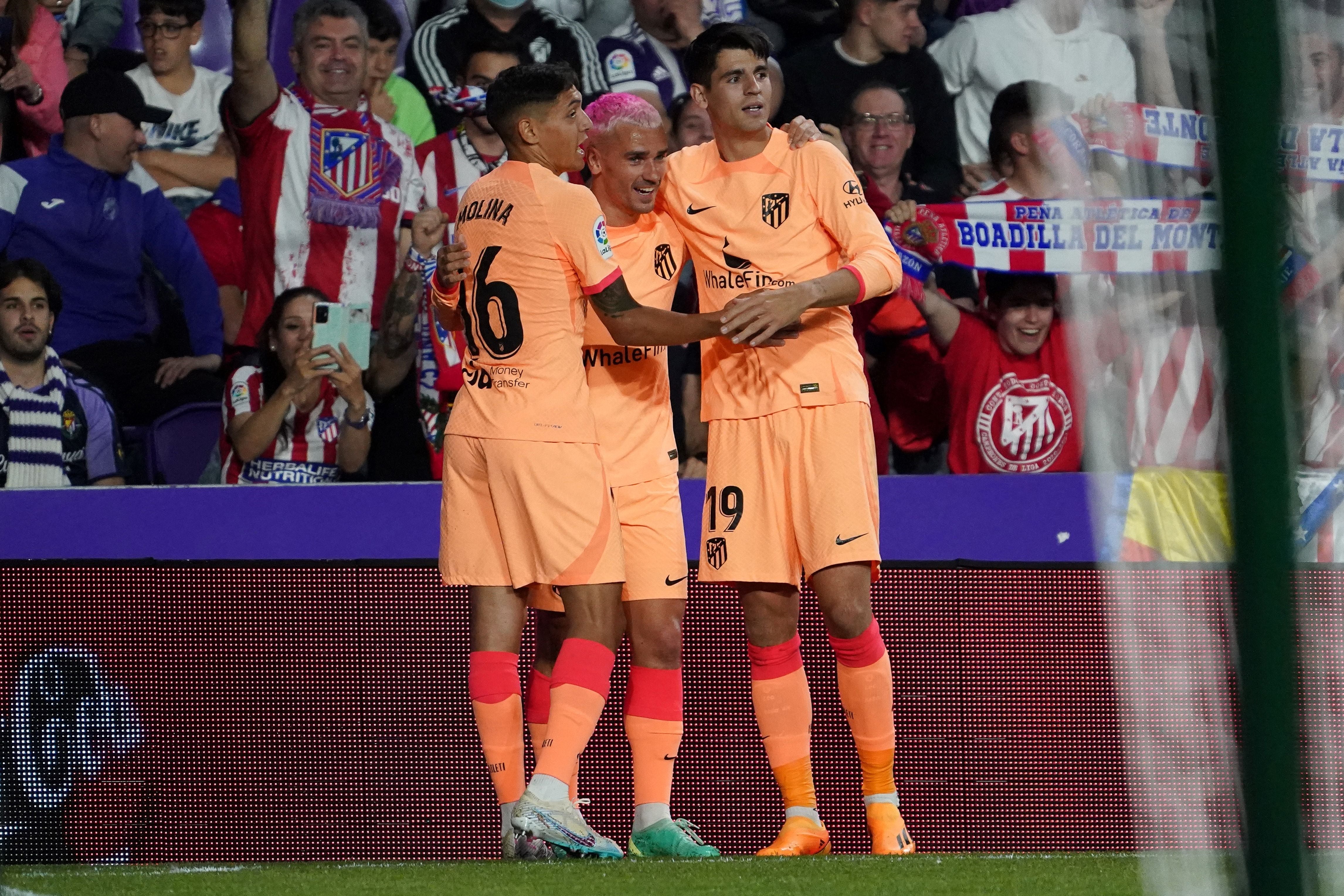 Celebración del gol de Morata en Zorrilla.