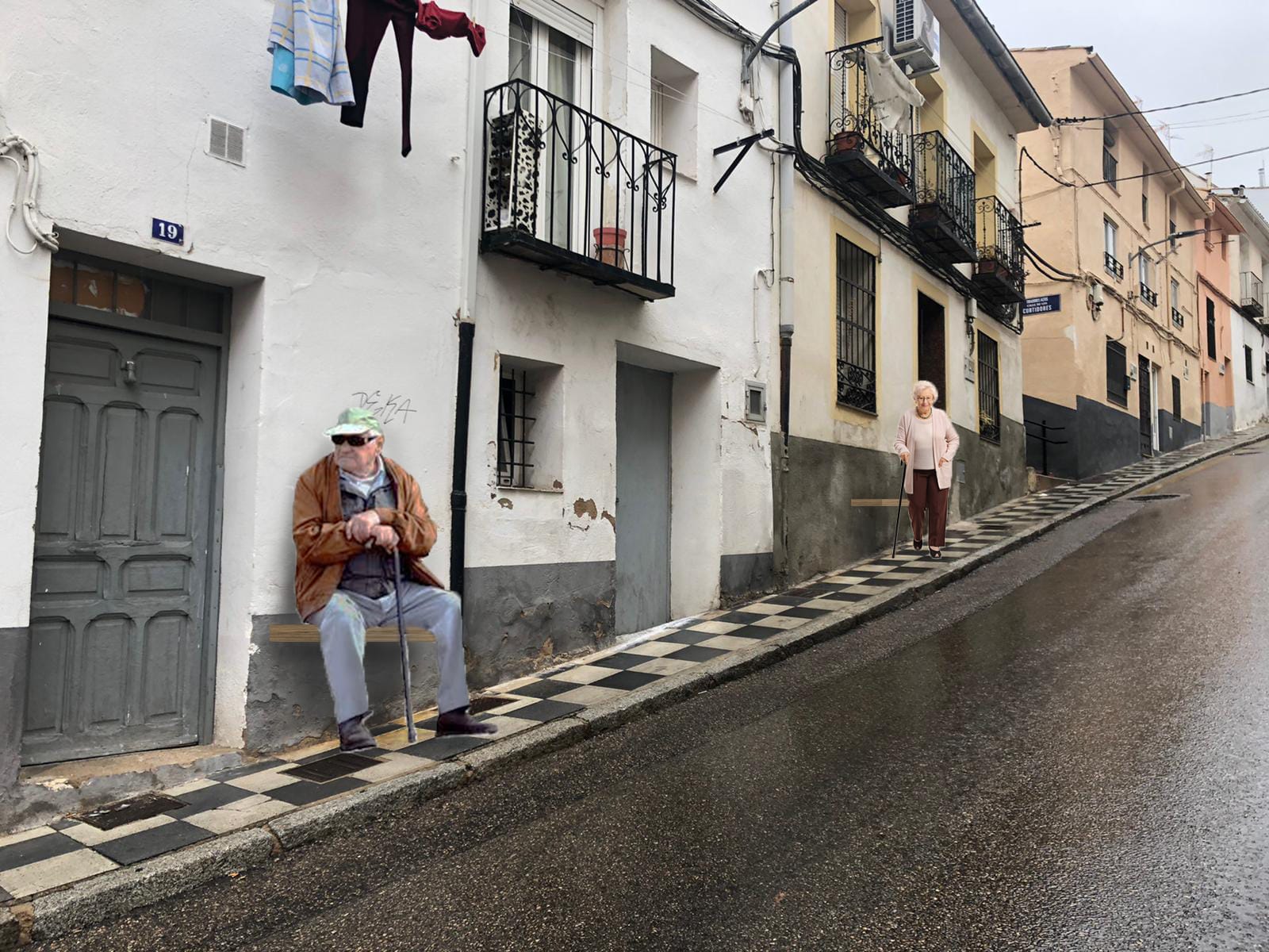 Montaje realizado por Jorge Martínez García sobre el proyecto instalado en la calle Diego Ramírez de Villaescusa en Cuenca.