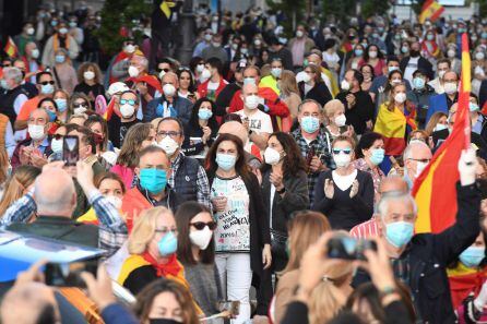 Imagen de la protesta de este domingo en León