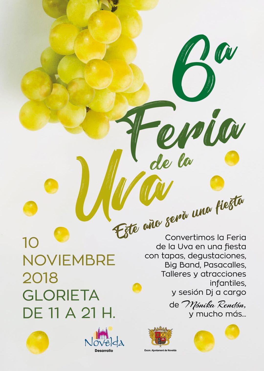 La celebración de la Feria Artesanal y la VI Feria de la Uva coincidirá en la Glorieta de la ciudad