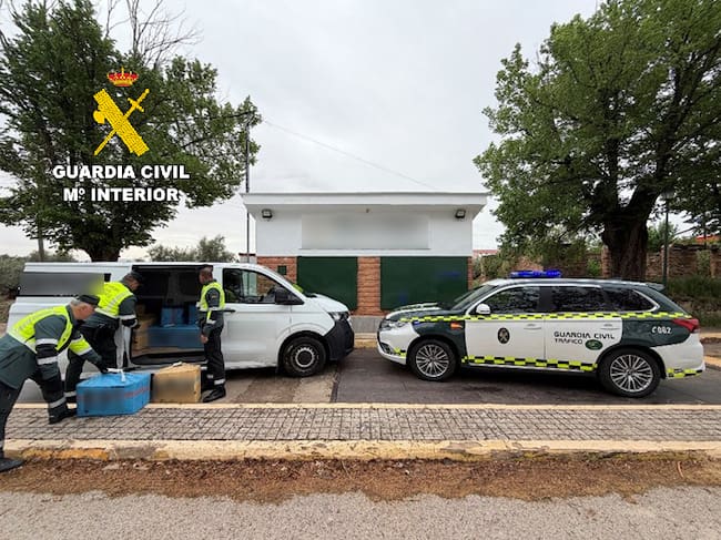 Fardos de hachís incautados por la Guardia Civil a su paso por la A4 en Jaén.