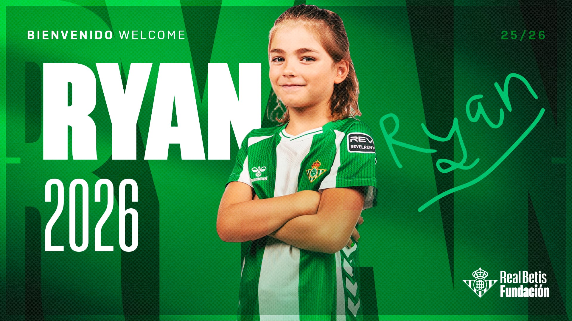 Ryan posa como nuevo Fichaje Estrella de la Fundación Real Betis