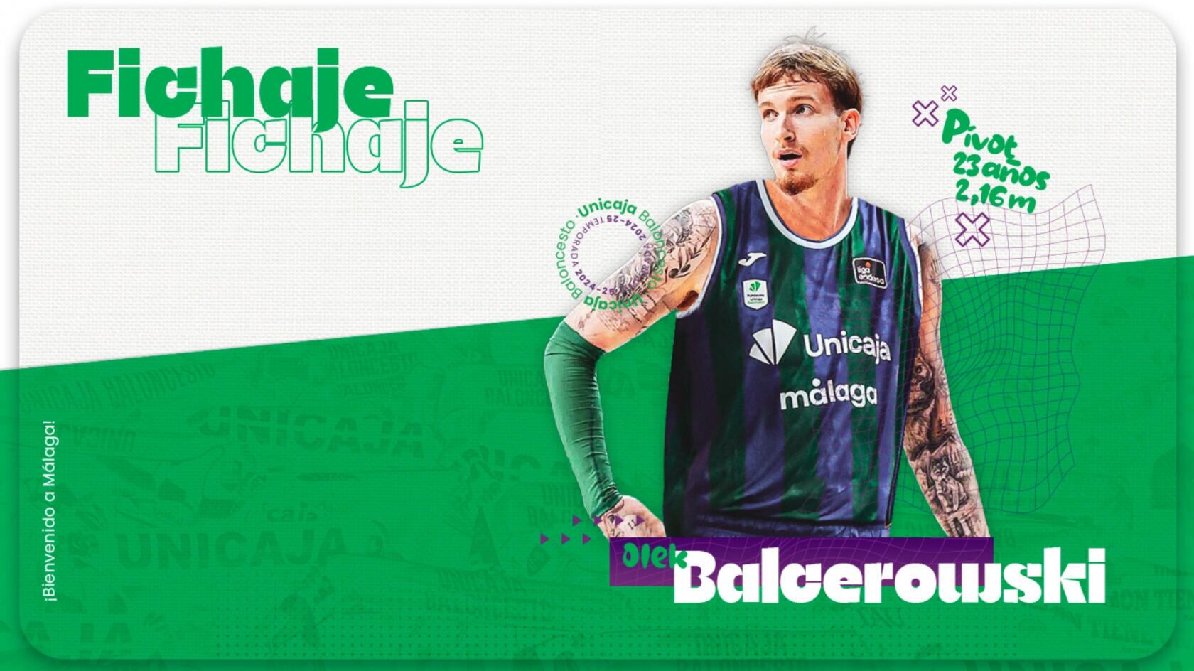 El Unicaja se hace con los servicios del pívot polaco Olek Balcerowski