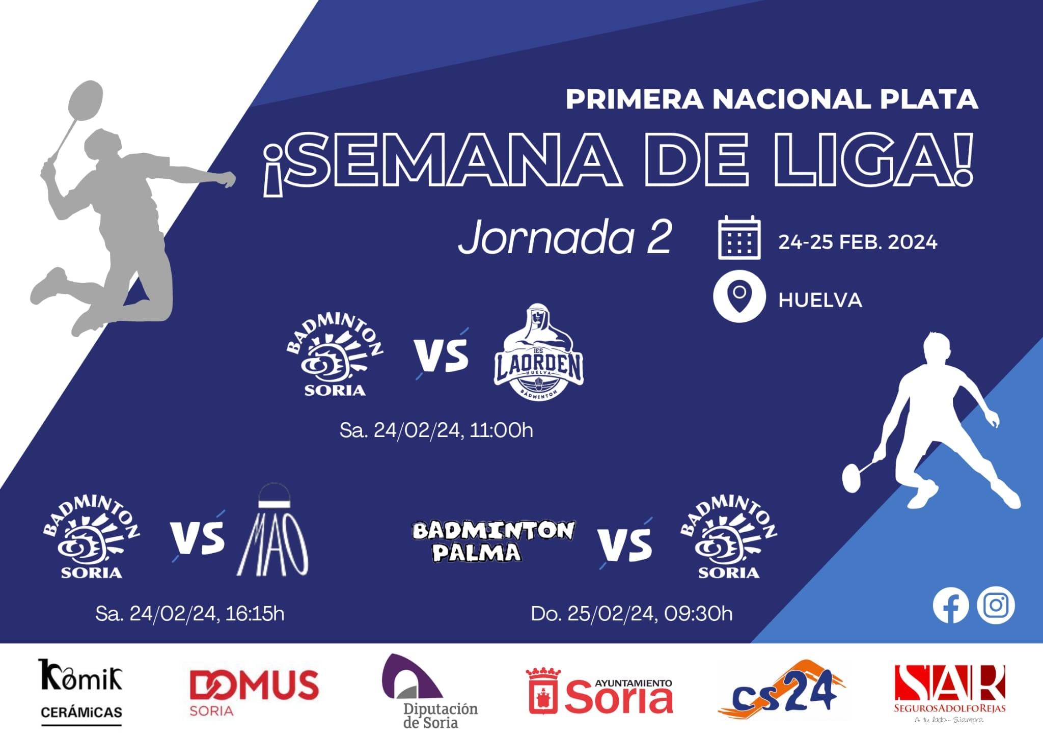 Segunda jornada de la Liga Nacional de Bádminton para el CBSoria-CS24.