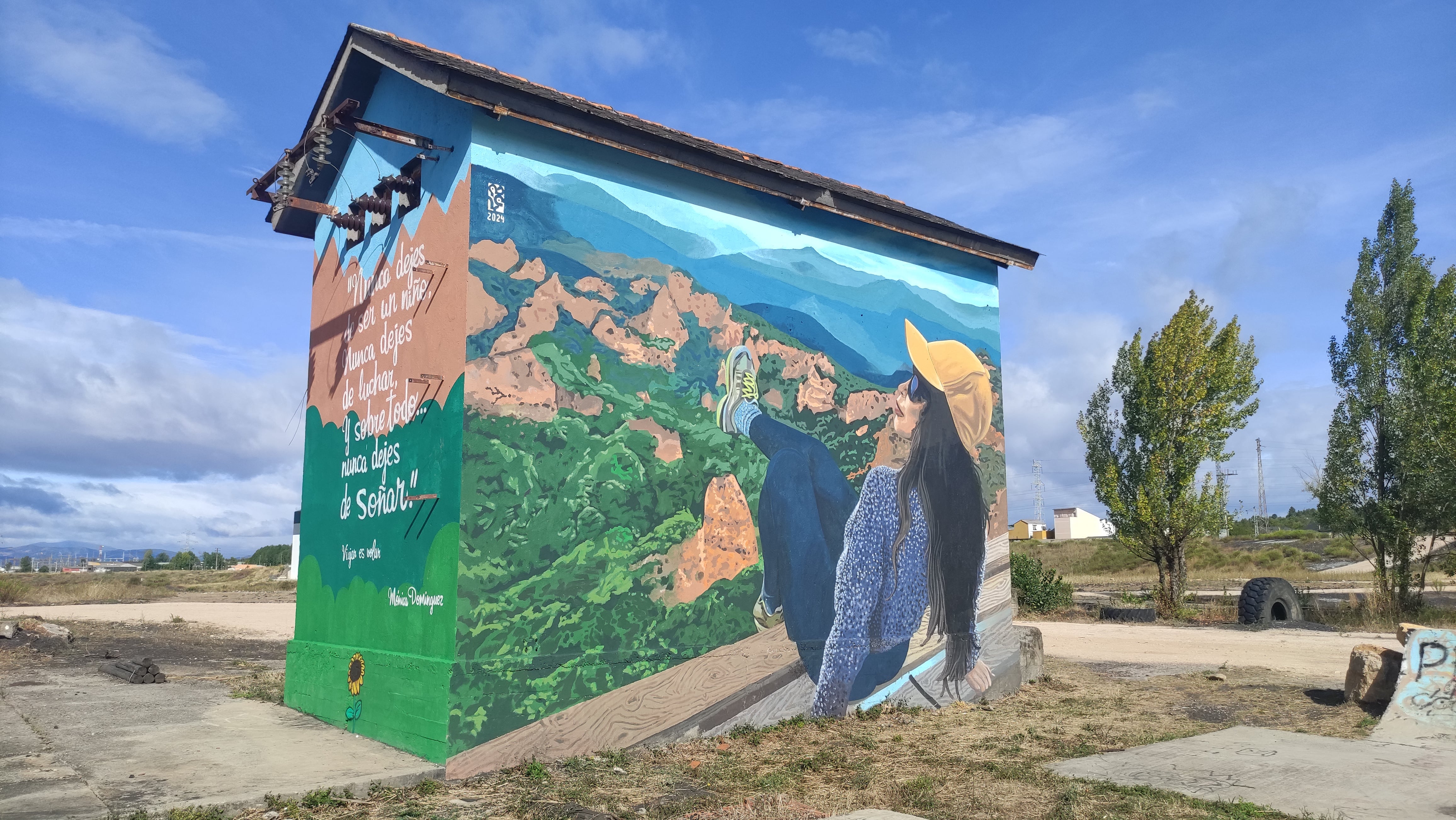 Mural homenaje a Mónica Domínguez en el Parque de la Juventud de Ponferrada