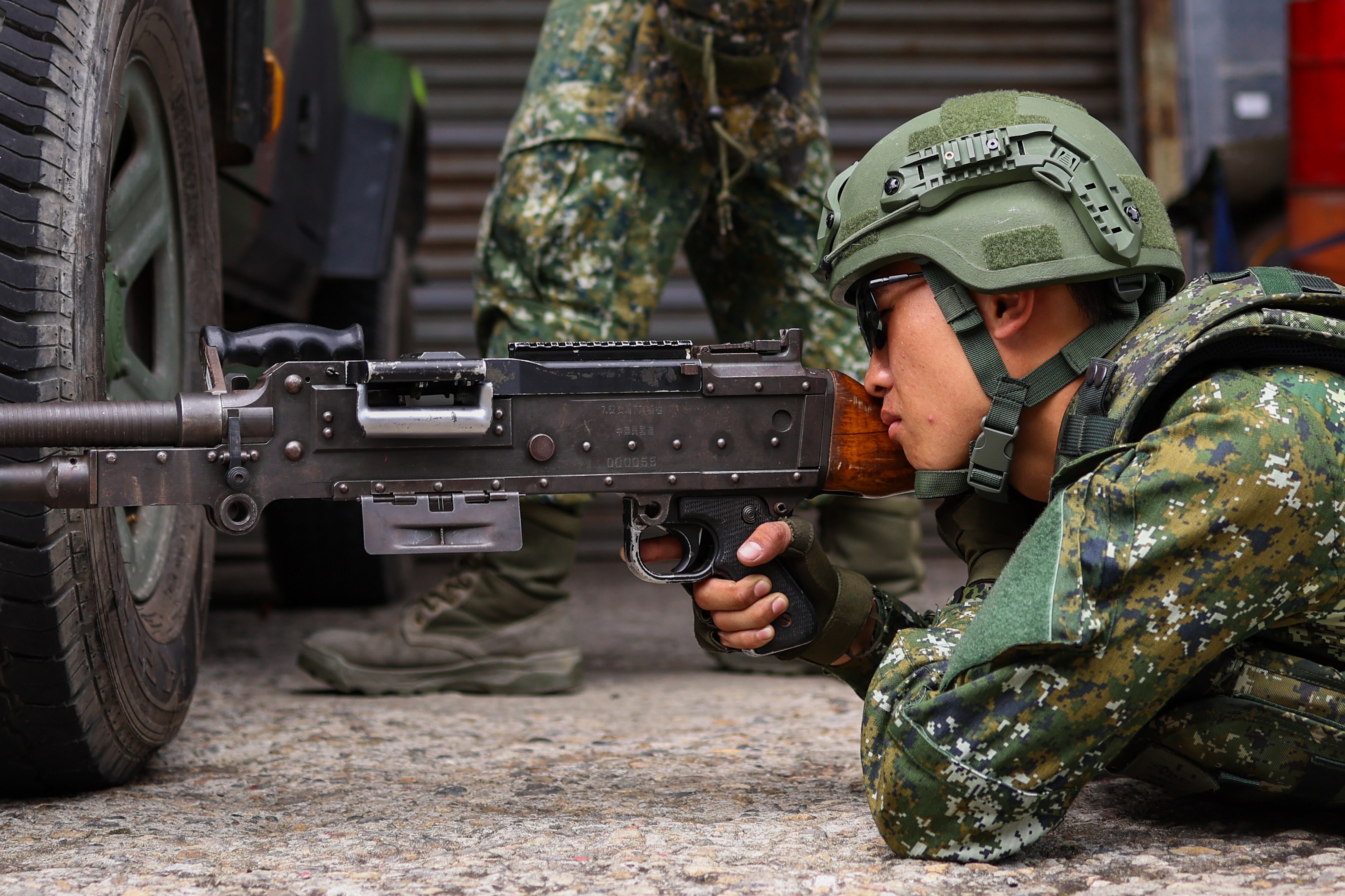 Un soldado taiwanés durante unas maniobras militares el pasado mes de julio