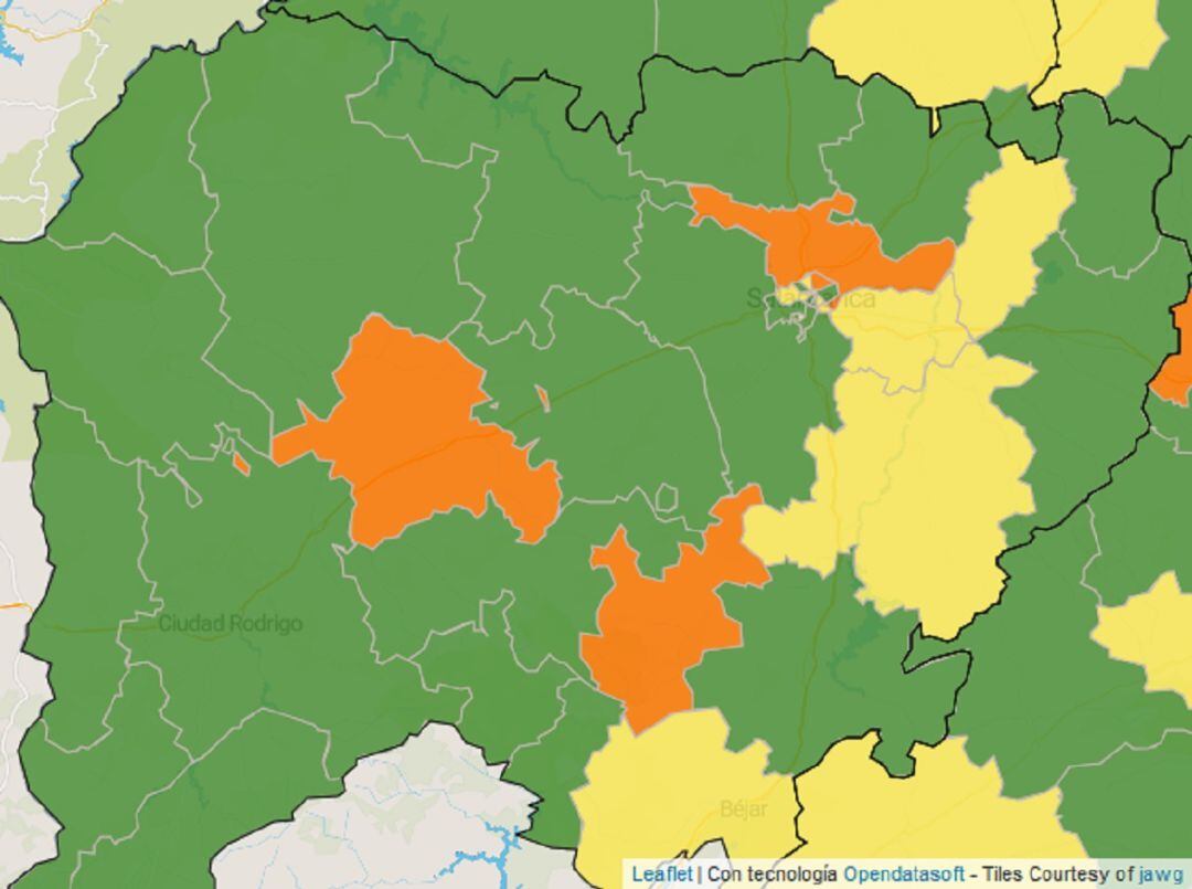 Incidencia del coronavirus por zonas en Salamanca