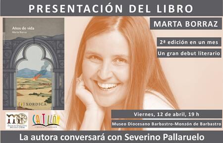 Marta Borraz presenta su libro Años de Vida este viernes
